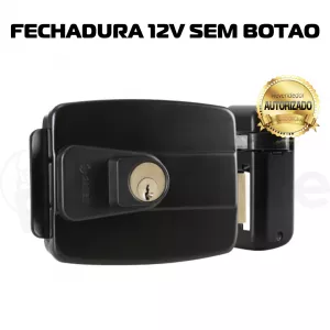 GAREN FECHADURA 12V S/ BOTAO PRETO GA34